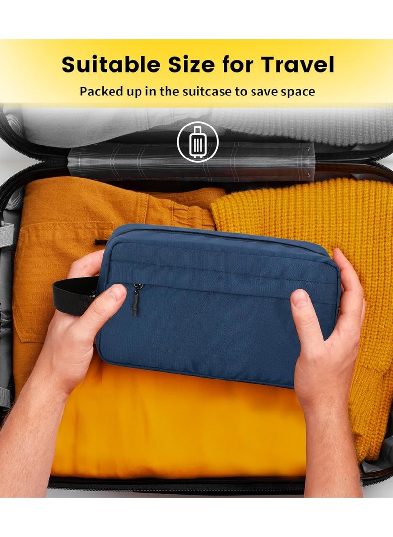 FIRST PRO Men’s Hanging Toiletry Bag – Water-Resistant Canvas Dopp Kit for Travel & Shaving – Navy Blue, One Size - Image 2