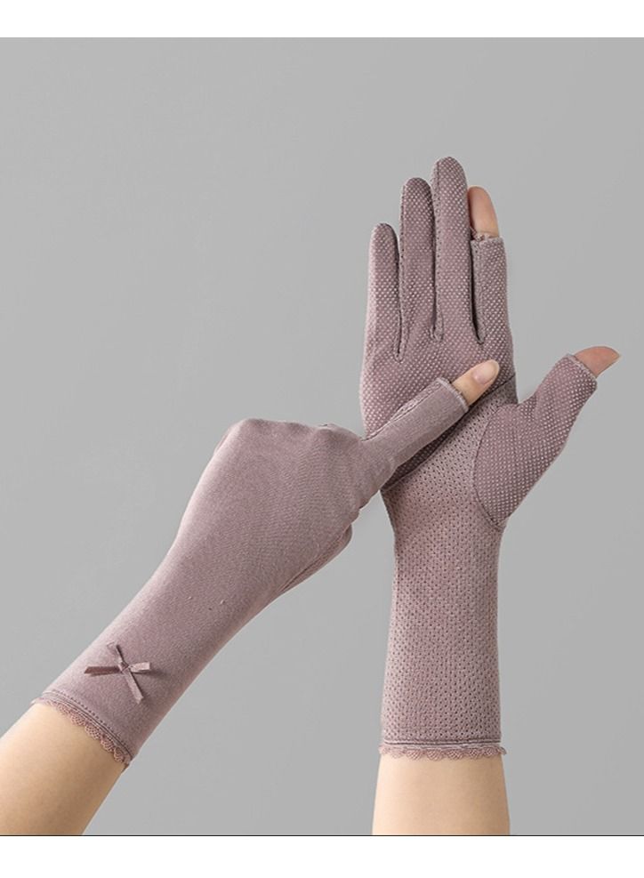 Generic Women's Driving Gloves Anti-UV Anti-Slip Breathable Gloves Purple  - Image 1