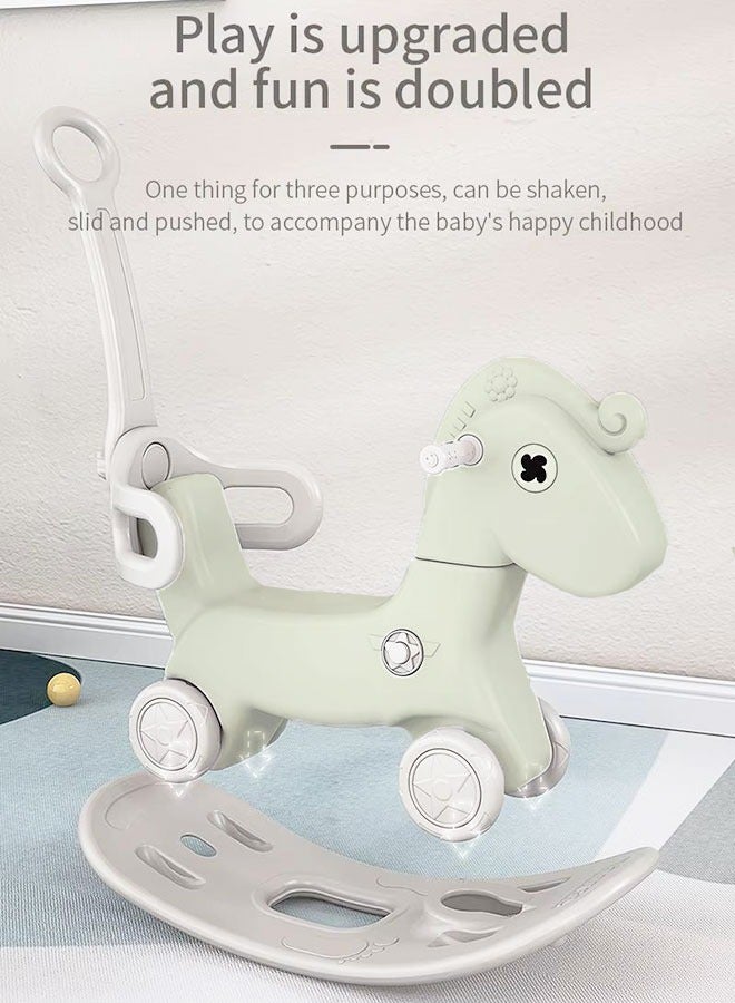 JSAITOYS 3 In 1 Rocking Horse Balance Bike Ride Toy For Toddler 1-6 Baby Rocker Toy With Push Handle - Image 3