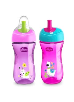 Chicco Advanced cup for 12 months and up girls in pink and purple  - Image 1