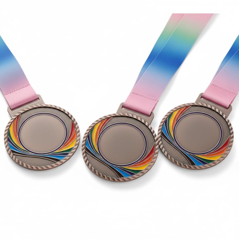 Canbee Sports Medal for School Winner, Olympic, Sports Champion, Cricket, Football, Badminton, Race, Volleyball, Basketball or Office RNR Rewards Madel (Premium Browns - 3 Medals) - Image 1