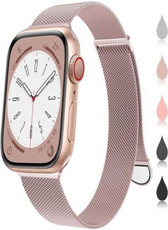OULUOQI OULUOQI Compatible with Apple Watch Band 38mm 40mm 42mm 44mm Women and Men,Stainless Steel Mesh Loop Magnetic Clasp Replacement for iWatch Band Series SE 6 5 4 3 2 1. 