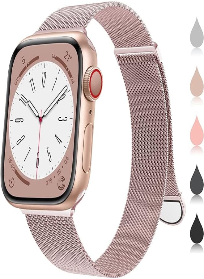 OULUOQI OULUOQI Compatible with Apple Watch Band 38mm 40mm 42mm 44mm Women and Men,Stainless Steel Mesh Loop Magnetic Clasp Replacement for iWatch Band Series SE 6 5 4 3 2 1. 