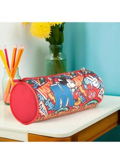 Kuber Industries Kuber Industries (Pack of 3) Round Pencil Pouch | Disney Mickey Boy Pencil Pouch for Kids | Travel Organizer | Multi-Purpose Travel Pouch | Stationary Utility School Pouches | Geometry Box | Red  - Image 2