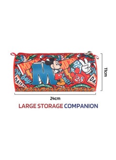 Kuber Industries Kuber Industries (Pack of 3) Round Pencil Pouch | Disney Mickey Boy Pencil Pouch for Kids | Travel Organizer | Multi-Purpose Travel Pouch | Stationary Utility School Pouches | Geometry Box | Red  - Image 3