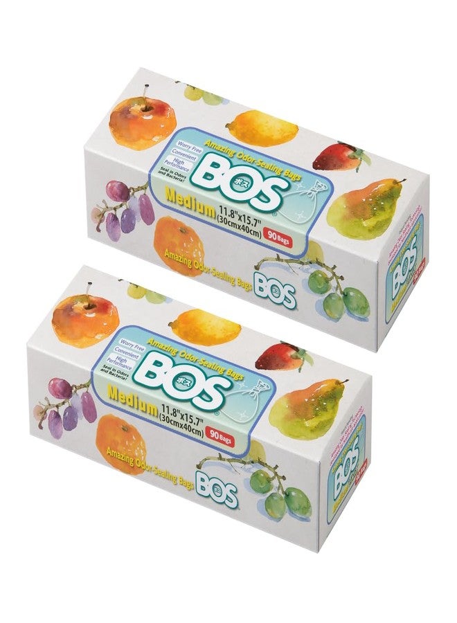 BOS أكياس BOS المدهشة القابلة للتصرف لإغلاق الروائح للحفاضات، نفايات الطعام، أكياس الأستومي، نفايات الحيوانات الأليفة أو أي منتج صحي للتخلص منه - متينة وغير معطرة [الحجم: م، اللون: أبيض] (90 قطعة، عبوة من 2) (180 كيس) - Image 1