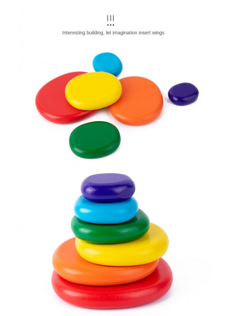 Classic non-toxic color Stack rainbow tower ring stack toy for kids  - Image 3