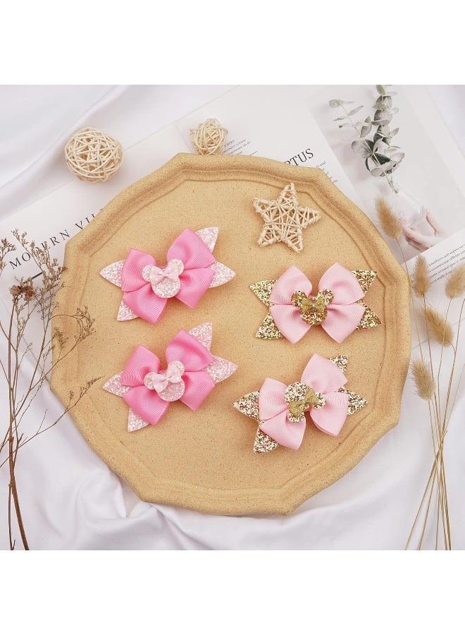 Ayesha 8pcs Mouse Ears Bow Clips for Toddler Girls Mouse Hair Bows Hair Clips Polka Dot Bows for Birthday Parties Themed Parks - Image 3