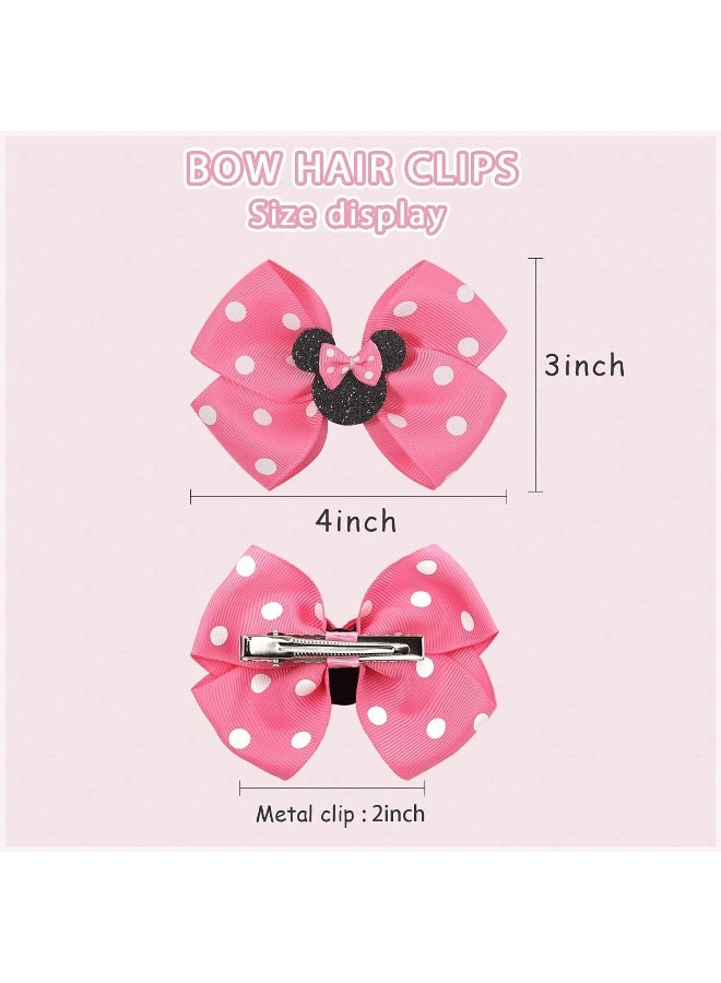 Ayesha 8pcs Mouse Ears Bow Clips for Toddler Girls Mouse Hair Bows Hair Clips Polka Dot Bows for Birthday Parties Themed Parks - Image 5