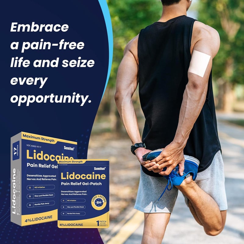 Sumifun لصقات سومي فون 4 ليدوكائين أقصى قوة 31 قطعة لصقة جل مسكن للألم لآلام العضلات وآلام الظهر والركبة والرقبة وآلام المفاصل مسكن موضعي عدد كبير 17 - Image 5