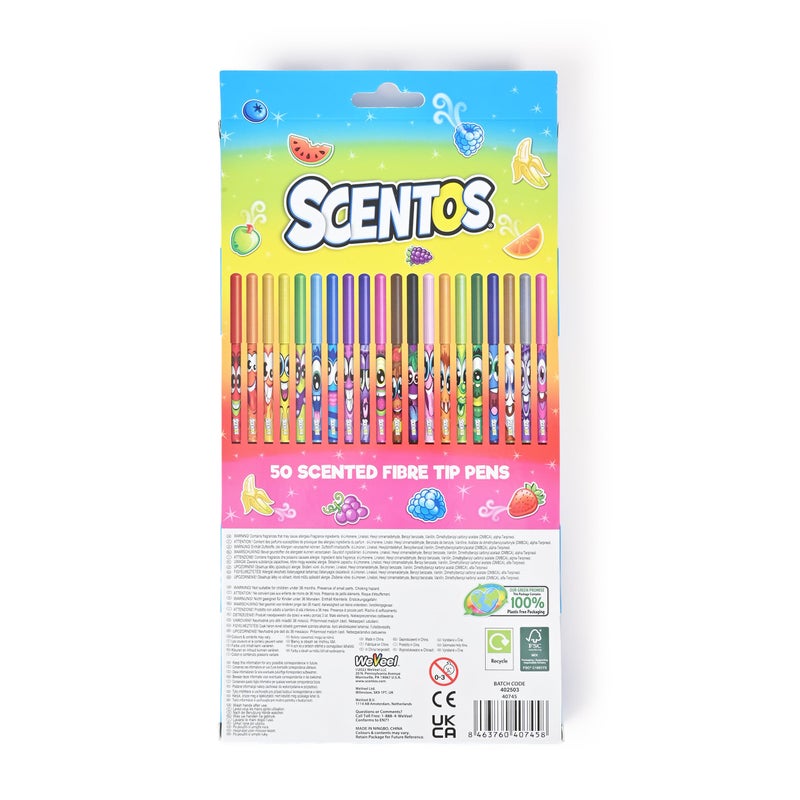 Scentos Scented Fibre Tip Pen Set 50-Pieces - Image 2