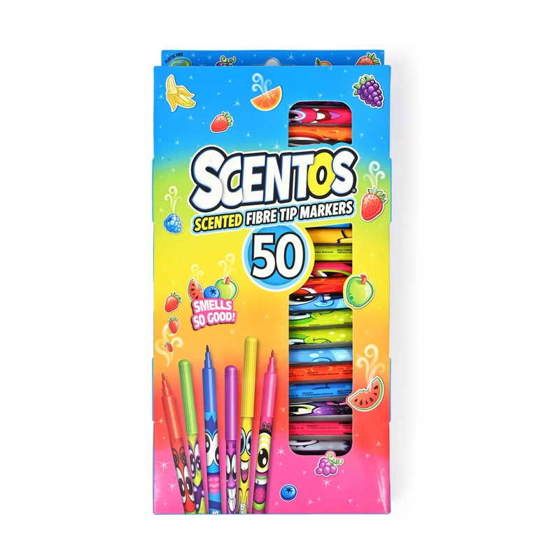 Scentos Scented Fibre Tip Pen Set 50-Pieces - Image 1