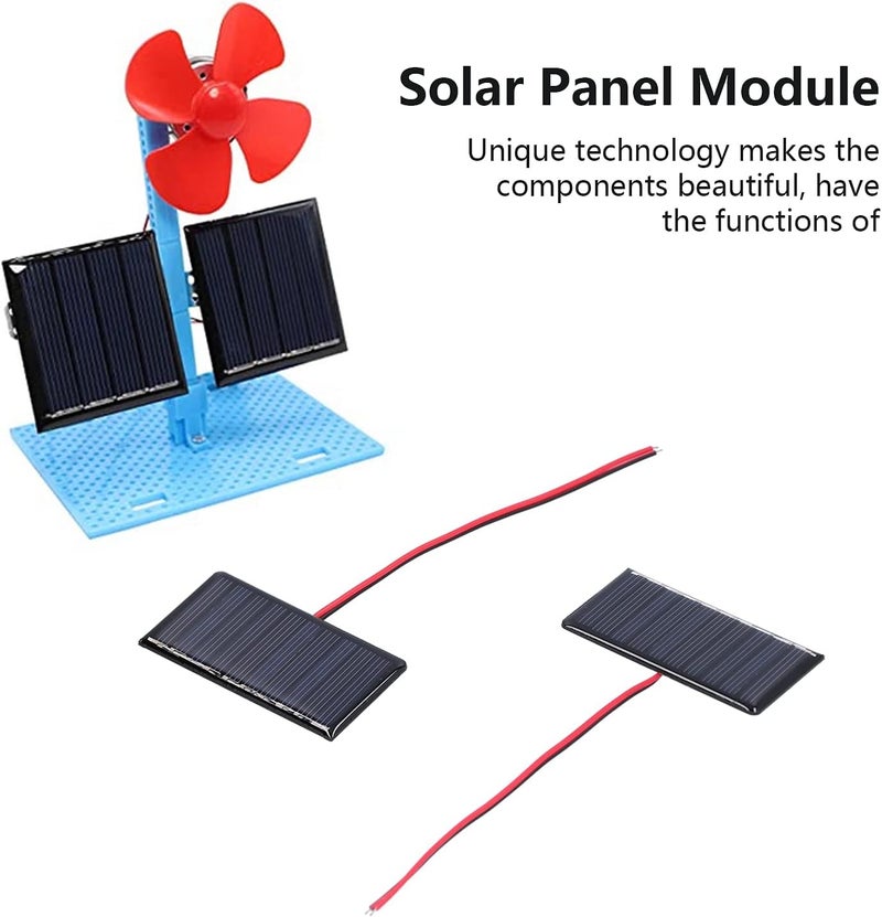 Ejoyous 2PCS Solar Panel Module, 0.3W 5V Polysilicon Micro Mini Power Solar Cells for Low‑Power Electrical Appliances 68x36mm - Image 3