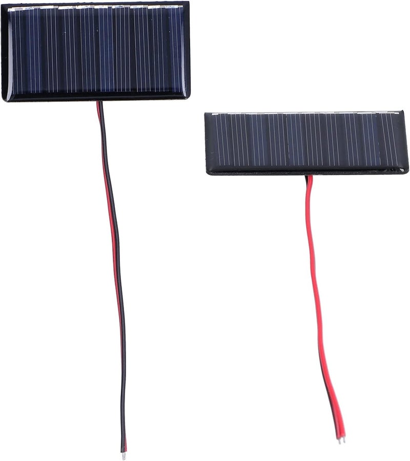 Ejoyous 2PCS Solar Panel Module, 0.3W 5V Polysilicon Micro Mini Power Solar Cells for Low‑Power Electrical Appliances 68x36mm - Image 1
