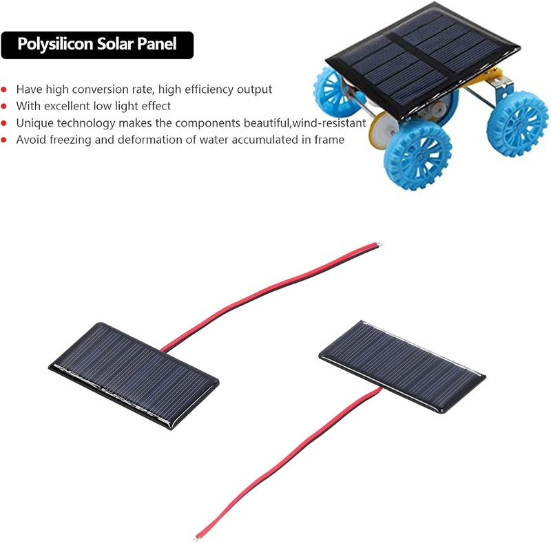 Ejoyous 2PCS Solar Panel Module, 0.3W 5V Polysilicon Micro Mini Power Solar Cells for Low‑Power Electrical Appliances 68x36mm - Image 4
