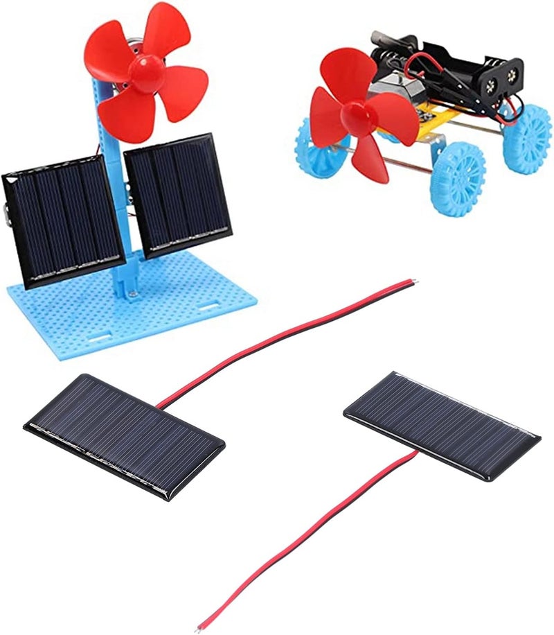 Ejoyous 2PCS Solar Panel Module, 0.3W 5V Polysilicon Micro Mini Power Solar Cells for Low‑Power Electrical Appliances 68x36mm - Image 5