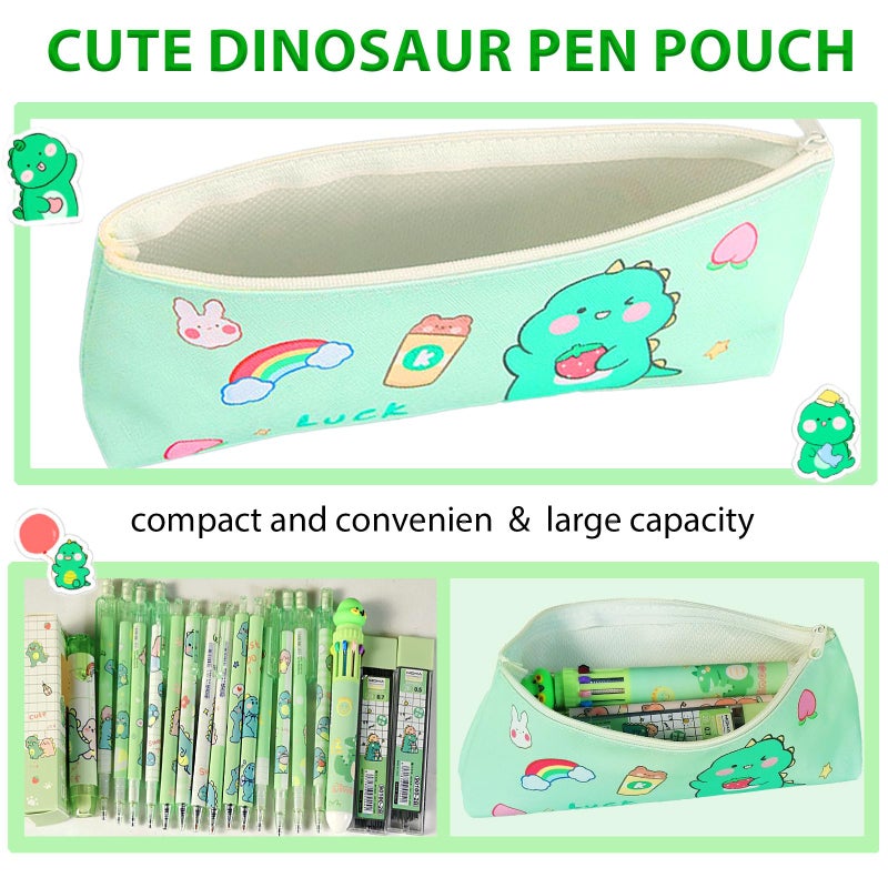 Daphilly Dinosaur School Supplies,Cute Stationery Birthday Christmas Set Kawaii Back to School Supplies Including Erasers,Mechanical Pencils,Lead Refills,Pens,Stickers,Sticky Notes,Ballpoint Pens,Pencil Holder - Image 4