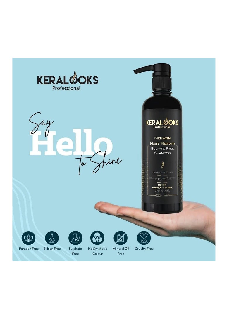 keralooks professional Keralooks professional Keratin Repair Sulphate Free Shampoo 500ml Brazilian Hair Mask 1000ml With Salon Special Hair Serum 100ml Smooth and Chemical treated Hairs. - Image 2