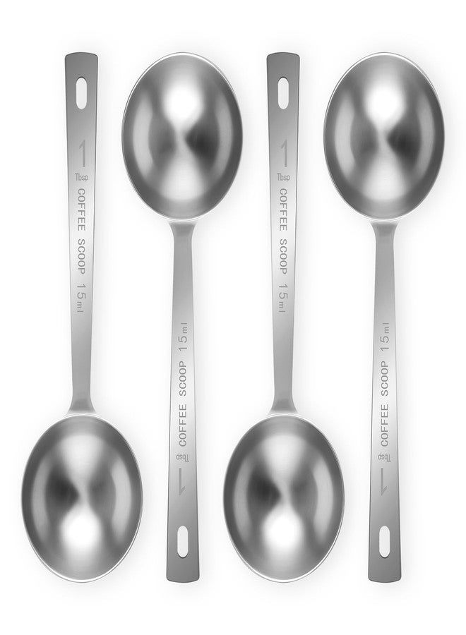 Flezoo 4Pcs Coffee Scoop Spoon - 1 Tablespoon 15ML Stainless Steel Long Handle Measuring Spoons for Ground Coffee, Loose Tea and Powder - Image 1