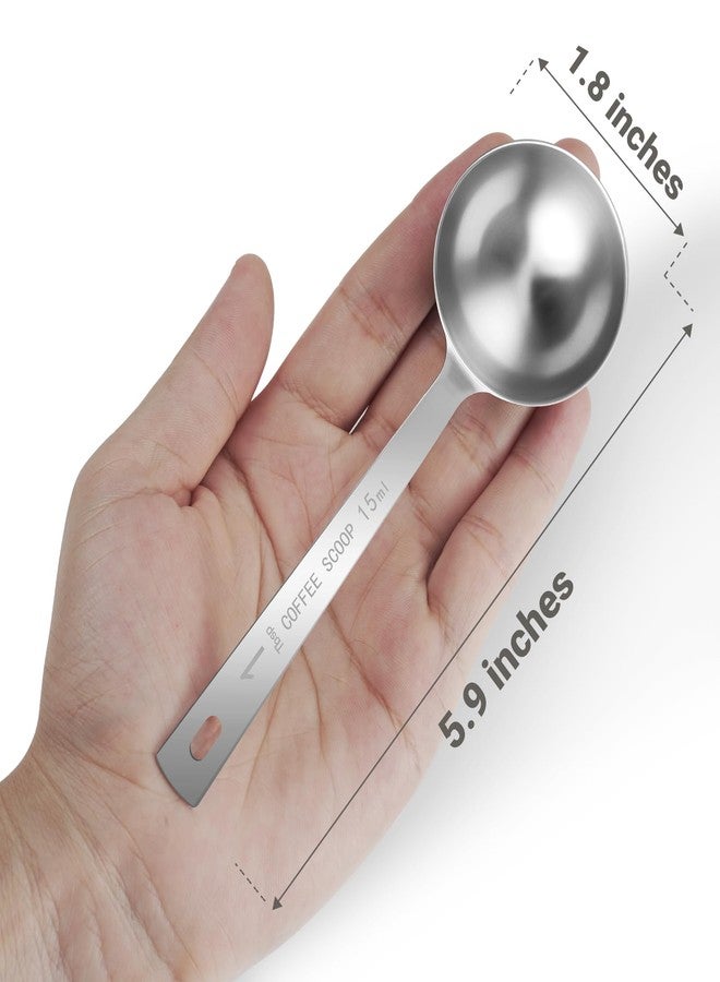 Flezoo 4Pcs Coffee Scoop Spoon - 1 Tablespoon 15ML Stainless Steel Long Handle Measuring Spoons for Ground Coffee, Loose Tea and Powder - Image 2