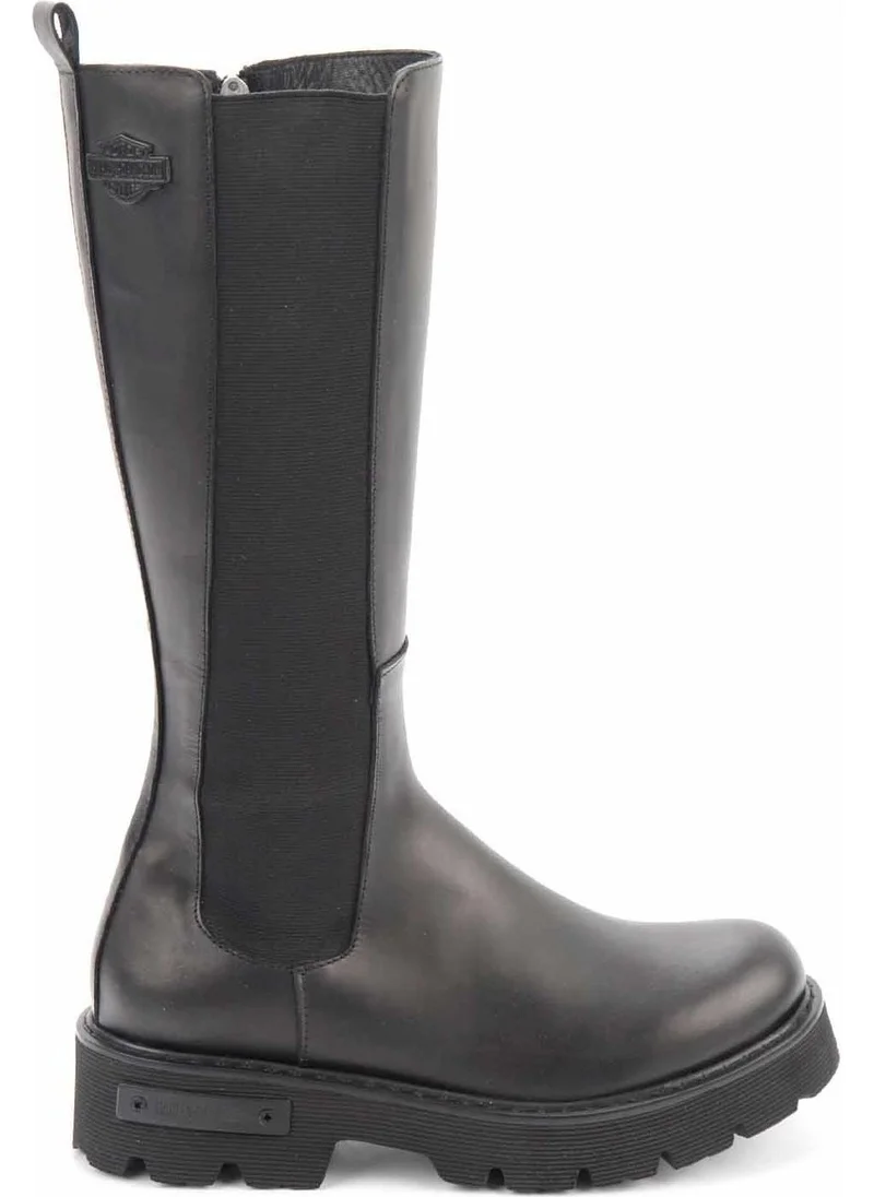 HARLEY DAVIDSON Black Leather Women's Boots & Bootie HD0777056903