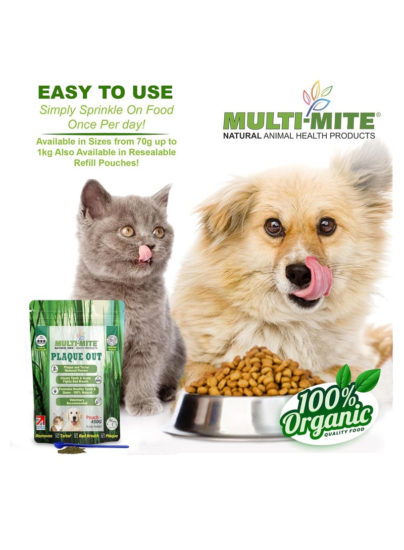 OUT 450G Resealable Pouch Tartar Plaque Off Remover Bad Breath Teeth Gum Care for Dogs Cats 100% Organic - Image 3