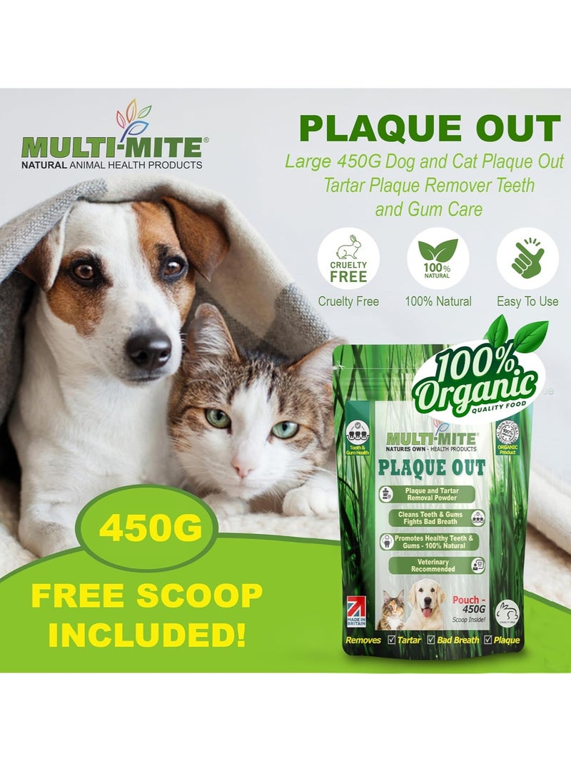 OUT 450G Resealable Pouch Tartar Plaque Off Remover Bad Breath Teeth Gum Care for Dogs Cats 100% Organic - Image 4