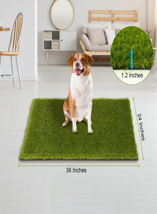 CooRug Fake Grass, 36 x 24 Inches Artificial Grass for Dogs, Realistic Turf for Indoor Outdoor Door Mat Balcony Patio Lawn Decoration - Image 2