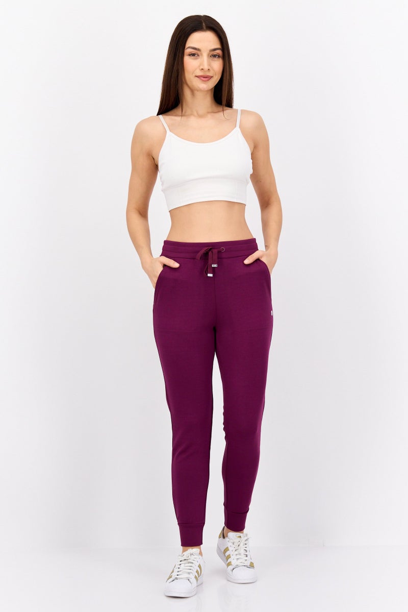 Jones New York Women Sportswear Fit Training Jogger Pants, Maroon - Image 2