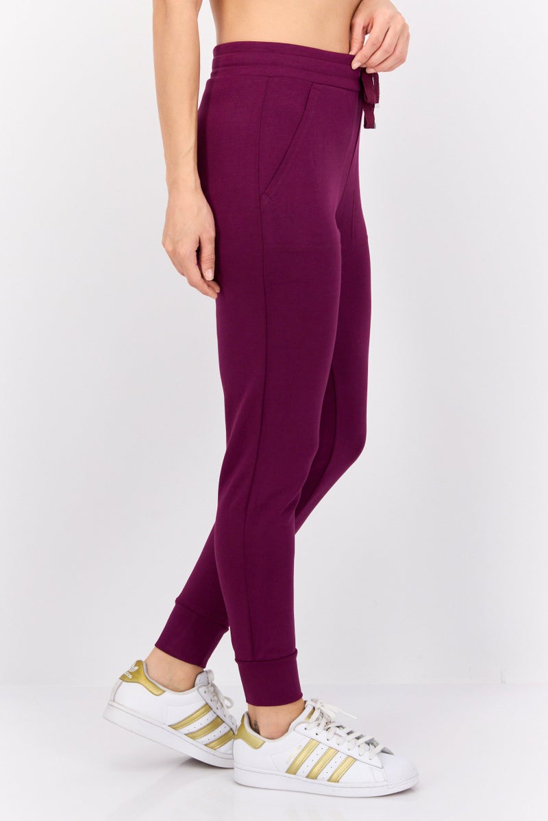 Jones New York Women Sportswear Fit Training Jogger Pants, Maroon - Image 3