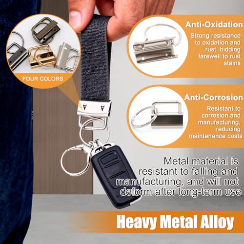 mankk 40PCS 1 inch Key Fob Hardware Set with Key Fob Pliers and Key Ring, Keychain,Lanyard,Wristlet Hardware for Key Fob Hardware Install (4 Colors) - Image 5