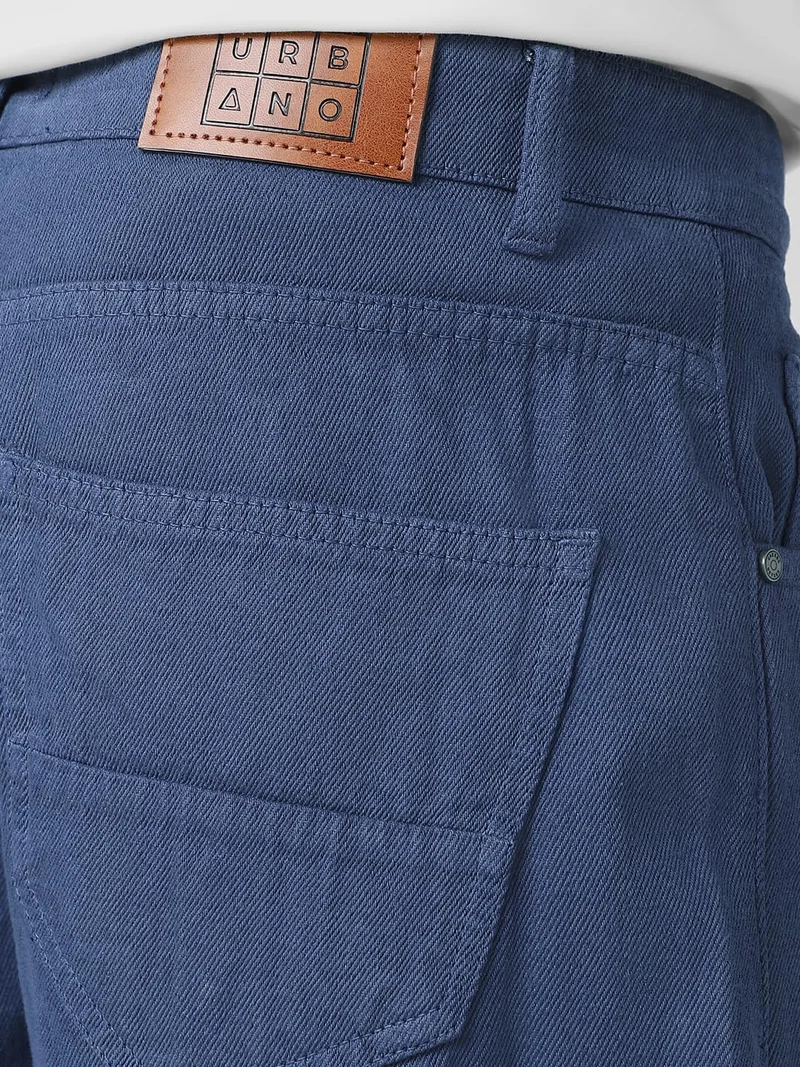 Urbano Fashion  Urbano Fashion Men's Navy Blue Loose Baggy Fit Washed Jeans Non-Stretchable  | Best Price UAE