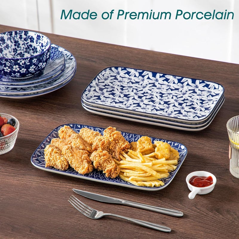 vancasso Serving Platters Set of 4, 12" Inch Rectangular Trays - Serving Platter Extra Large, Ceramic Serving Dish Microwave & Dishwasher Safe - Image 5
