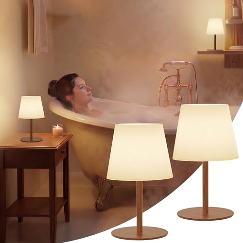 EZVALO SpaLike Shower Lamp IP65 Waterproof Bathroom Lamp 4500mAh Rechargeable Cordless Mood Light 3 Color Temps for Relaxing Bathroom Bathtub Experience 2 Pack - Image 1