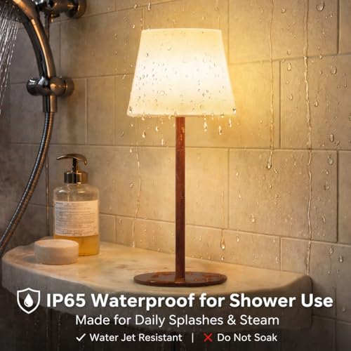 EZVALO SpaLike Shower Lamp IP65 Waterproof Bathroom Lamp 4500mAh Rechargeable Cordless Mood Light 3 Color Temps for Relaxing Bathroom Bathtub Experience 2 Pack - Image 3