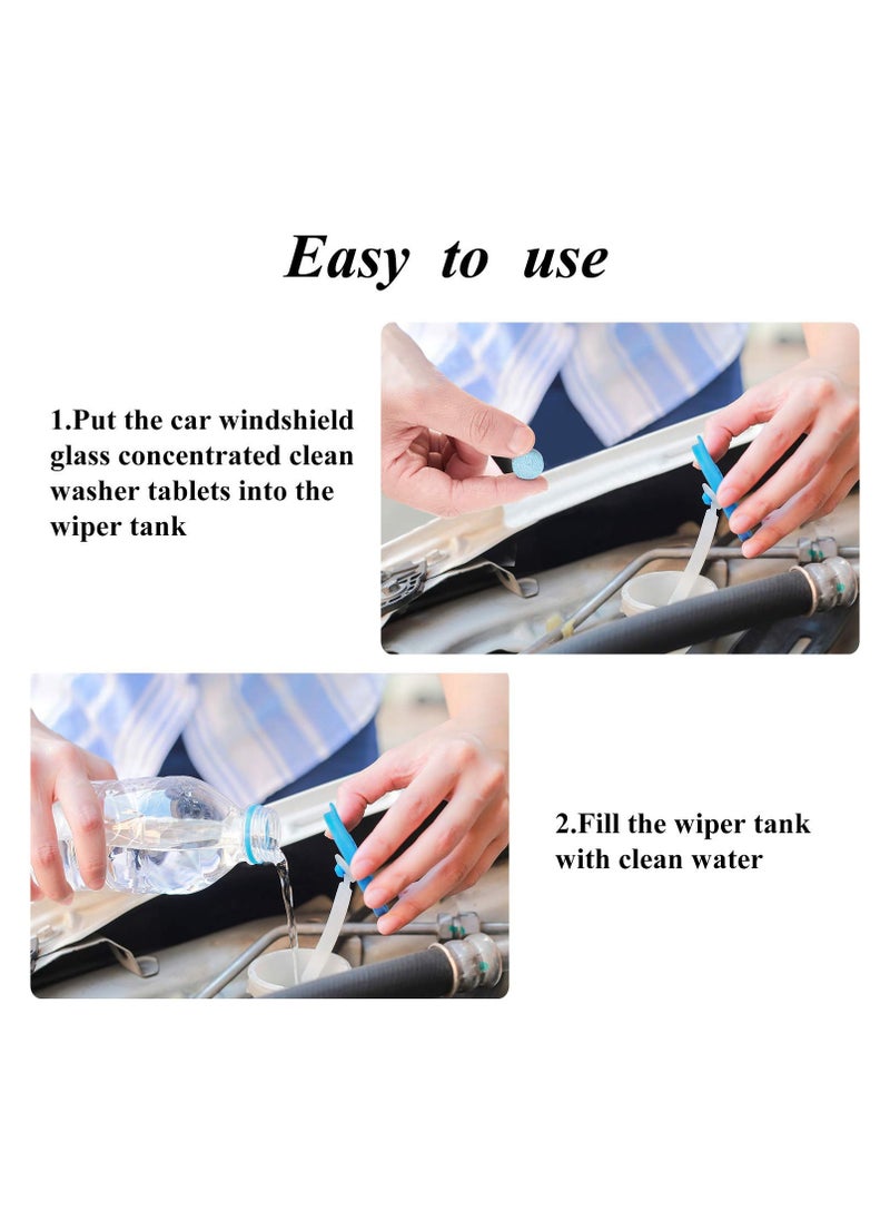 GNAFOTU 100 Pieces Car Windshield Glass Concentrated Washer Tablets Solid Car Effervescent Tablets Glass Solid Wiper Cleaning Tablets for Car Kitchen Window  - Image 2