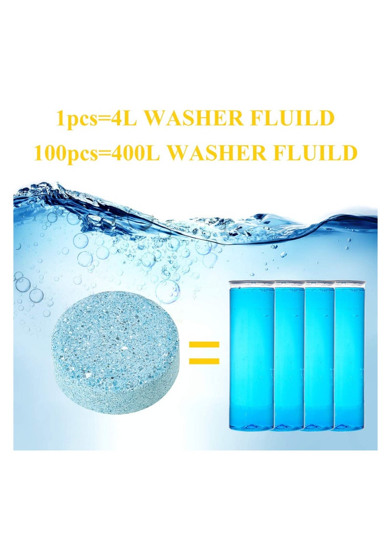 GNAFOTU 100 Pieces Car Windshield Glass Concentrated Washer Tablets Solid Car Effervescent Tablets Glass Solid Wiper Cleaning Tablets for Car Kitchen Window  - Image 3