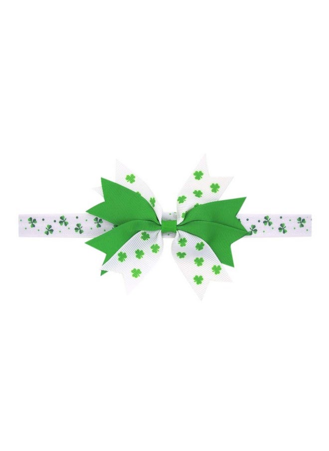 JustMyDress JustMyDress St Patricks Day Baby Girls Ribbon Hairbow Hairband Green Clover Hairpins JHSP02 (Headband HairClips-E)  - Image 2