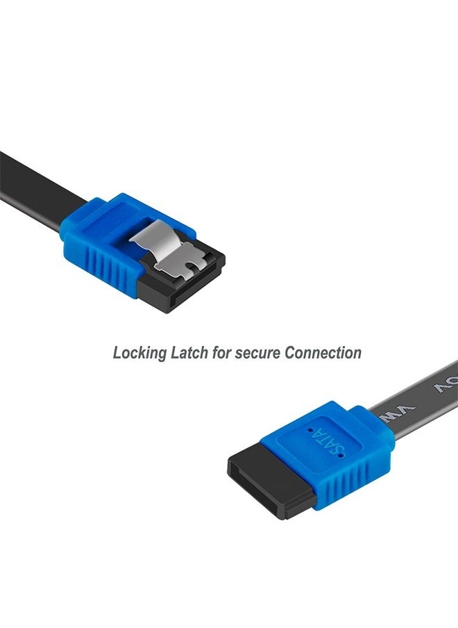 Taimi - 3 Pack SATA Cable III 6Gbps Straight HDD SDD Data Cable with Locking Latch 18 Inch Compatible for SATA HDD, SSD, CD Driver, CD Writer - Image 1