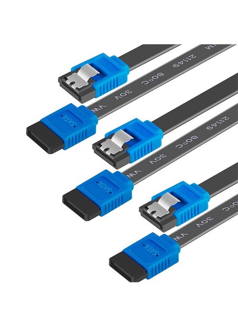 3 Pack SATA Cable III 6Gbps Straight HDD SDD Data Cable with Locking Latch 18 Inch Compatible for SATA HDD, SSD, CD Driver, CD Writer