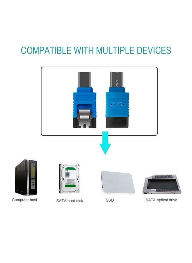 Taimi - 3 Pack SATA Cable III 6Gbps Straight HDD SDD Data Cable with Locking Latch 18 Inch Compatible for SATA HDD, SSD, CD Driver, CD Writer - Image 1