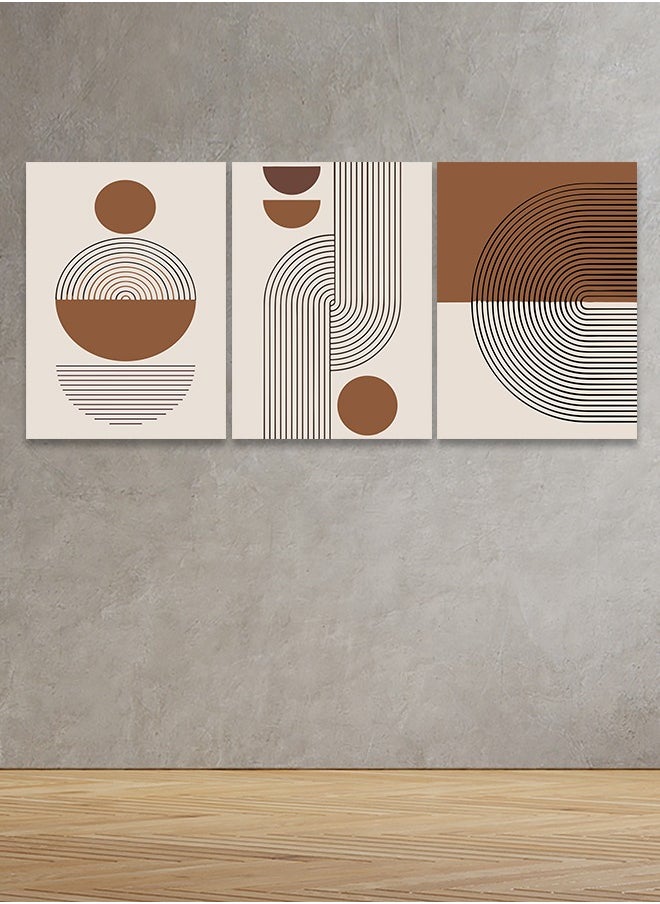 Marktna Decorative Wall Art Painting With a Bohemian Art Design 3 Pieces Size 120x60cm  - Image 1
