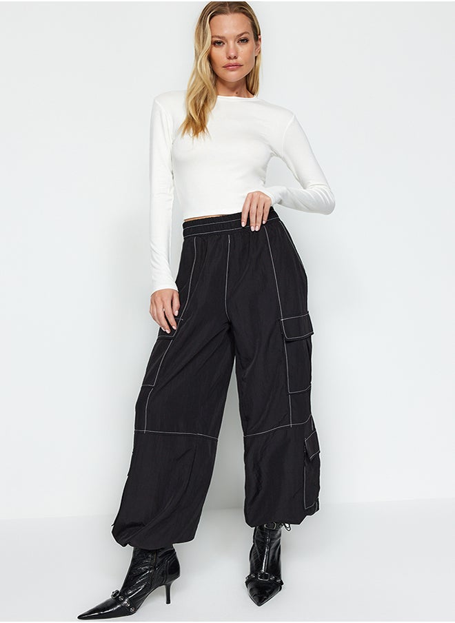 trendyol Ecru Premium Viscose Crew Neck Crop Flexible Knitted Blouse TWOAW24BZ00116  - Image 5