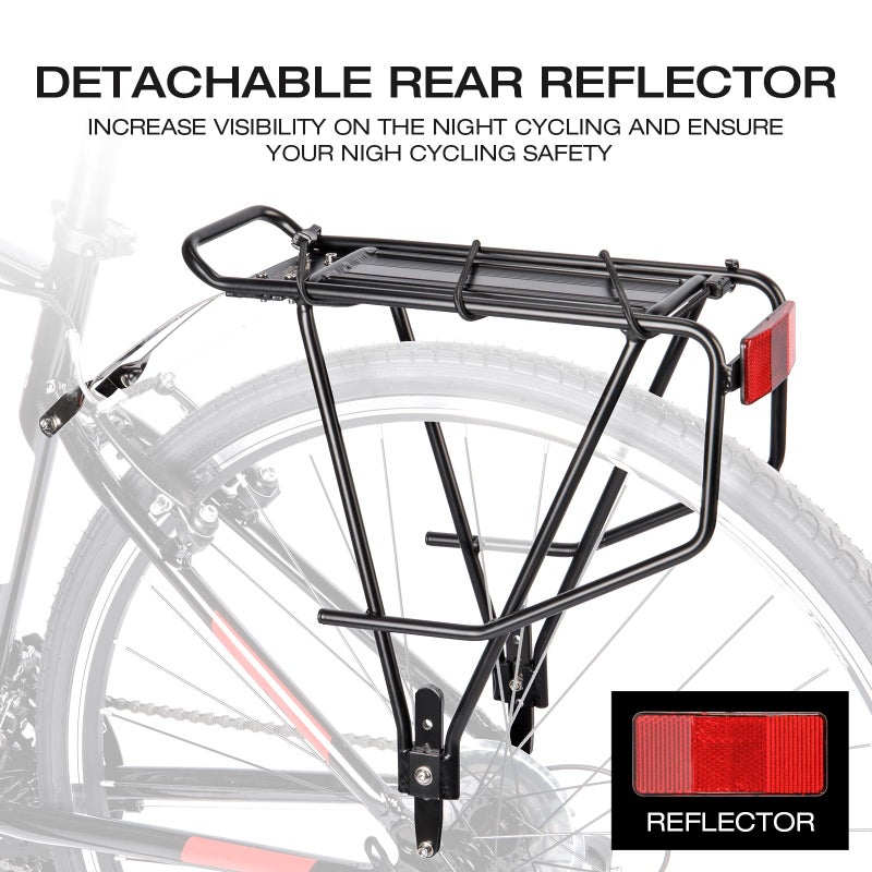 KONG MING CAR Rear Bike Rack - Bike Cargo Rack for Flat Mount Disc Brake/Non-Disc Brake Mount - Large Capacity Bicycle Pannier Rack (Narrower) - Image 2