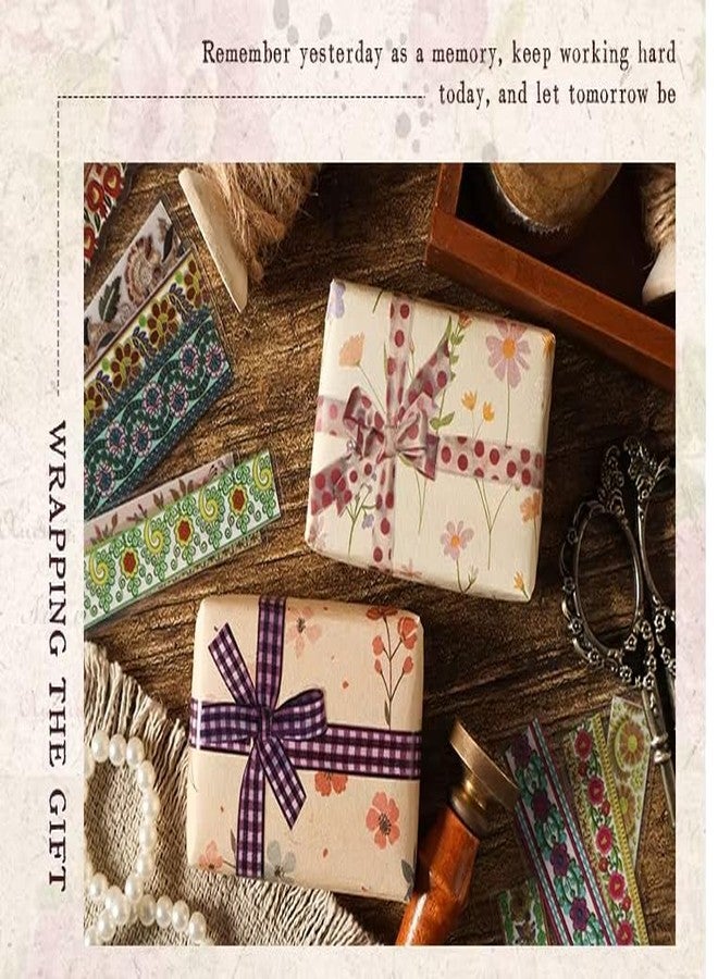 SAMVARDHAN Vintage Floral Sticker Strips 120pcs– Decorative Lace Ribbon Design Border Stickers for Journaling, Scrapbooking, DIY Crafts, Planner Decoration & Aesthetic Stationery, Pack of 6 - Image 5