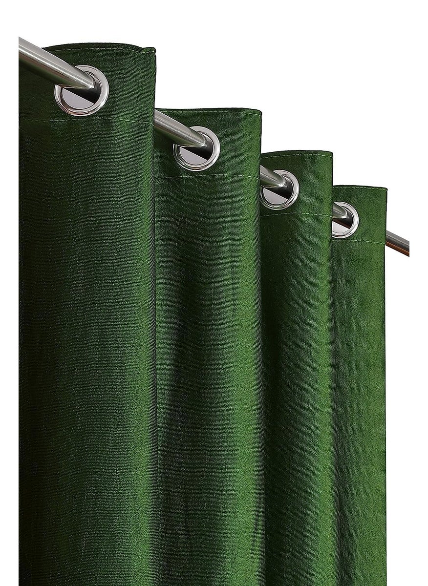 Photica Decor Photica Decor Set of 2 Piece Plain Solid Room Darkening Curtains for Window 5 feet Colour Mehndi Green  - Image 2