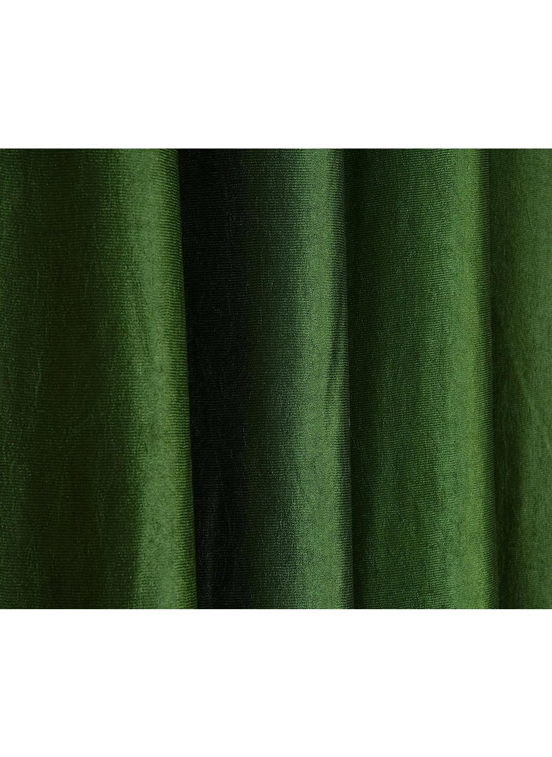 Photica Decor Photica Decor Set of 2 Piece Plain Solid Room Darkening Curtains for Window 5 feet Colour Mehndi Green  - Image 3