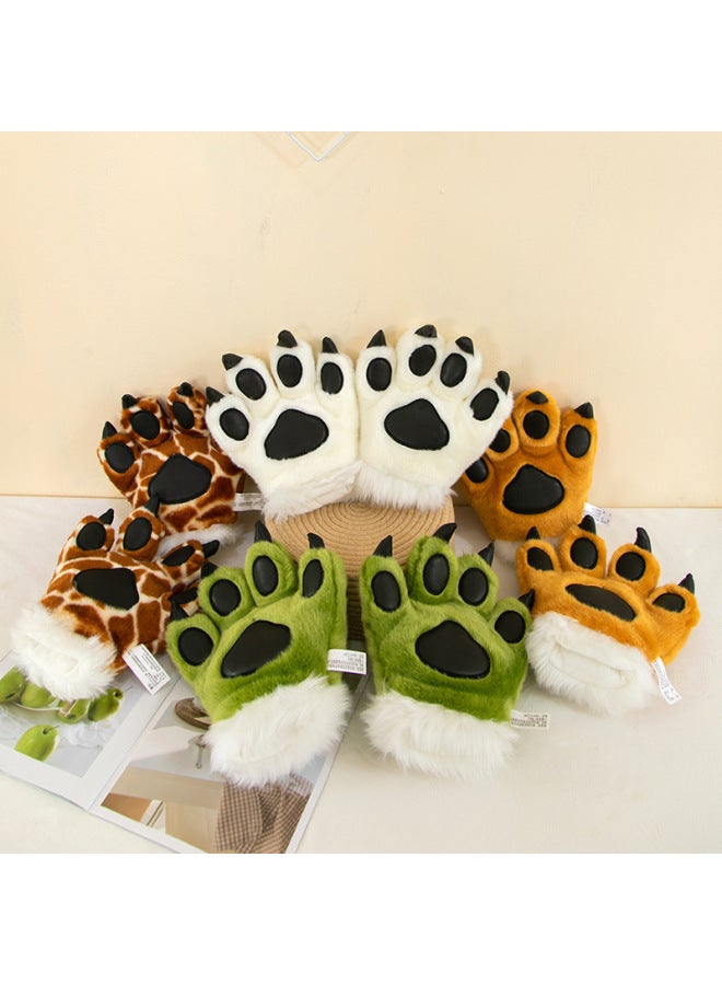 Simulation Tiger Tail Plush Doll Little Lion Dinosaur Giraffe Belt Toy Children's Gift Show Props-Specifications:25cm-Color:Giraffe Hairpin  - Image 4