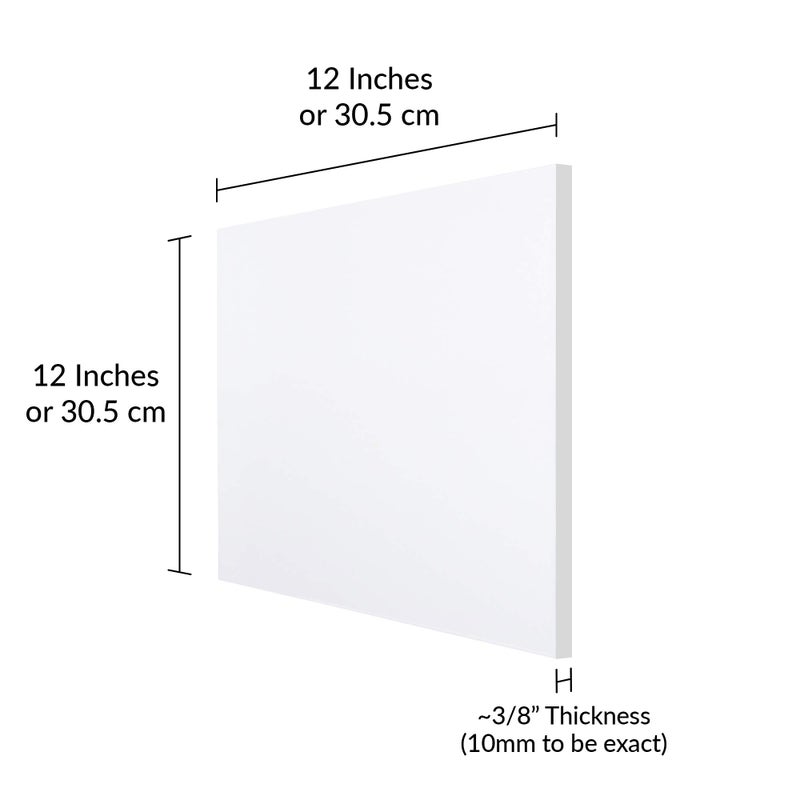 SimbaLux Acrylic Sheet Clear Cast Plexiglass 12â€ x 12â€ Square Panel 3/8â€ Thick (10mm) Transparent Plastic Plexi Glass Board with Protective Paper for Signs, DIY Display Projects, Craft, Easy to Cut - Image 2
