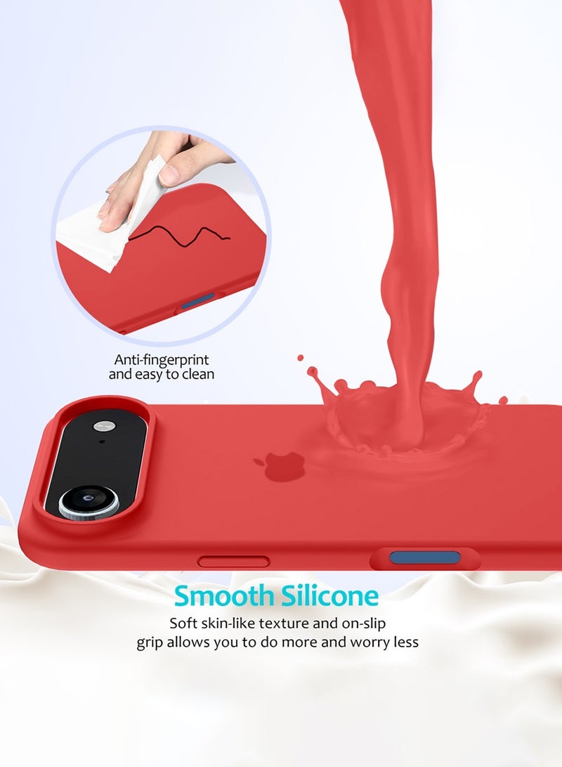 دبليو تيك غلاف واقي عالي الجودة من السيليكون السائل لآيفون 17 إير 5G لعام 2025 (MCRPSN) - أحمر - Image 3
